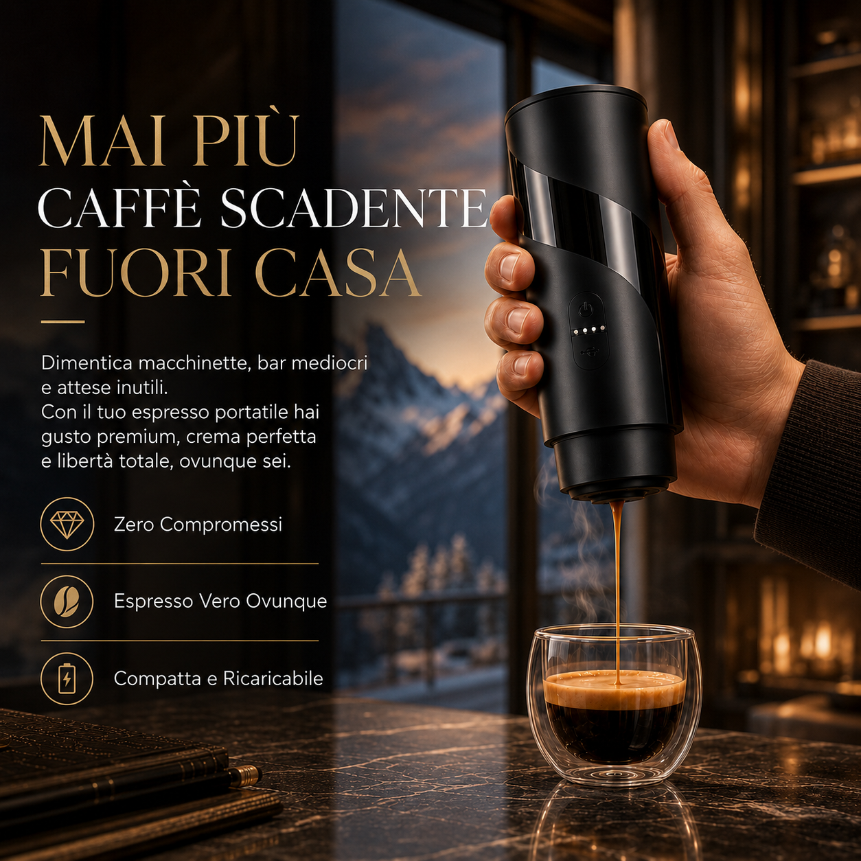EspressoBar™ -La Macchina Espresso Portatile per Bere Caffè Ovunque